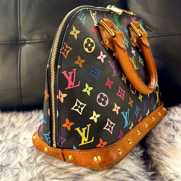 ❗️SOLD ❗️Authentic LV Multicolor Alma Louis PM Monogram Canvas Handbag Noir - Picture 3 of 16